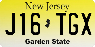 NJ license plate J16TGX