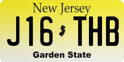 NJ license plate J16THB