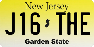 NJ license plate J16THE