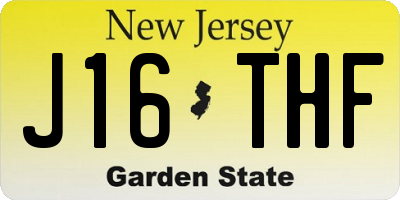NJ license plate J16THF