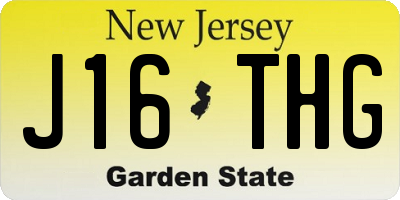 NJ license plate J16THG