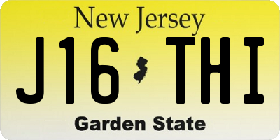 NJ license plate J16THI