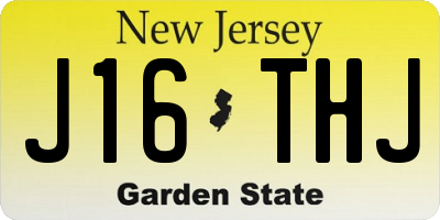 NJ license plate J16THJ