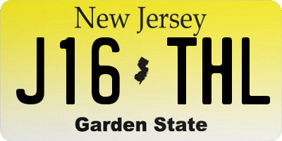 NJ license plate J16THL