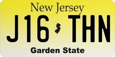NJ license plate J16THN