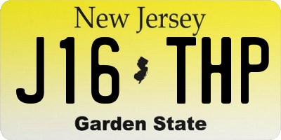 NJ license plate J16THP