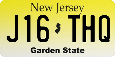 NJ license plate J16THQ