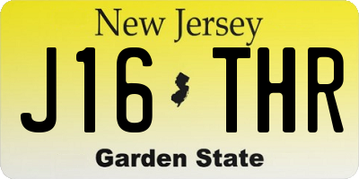 NJ license plate J16THR
