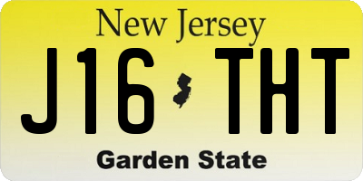 NJ license plate J16THT