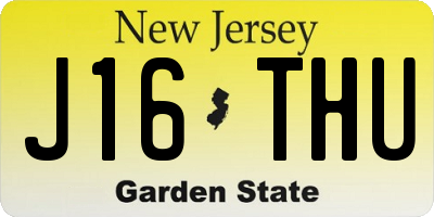 NJ license plate J16THU
