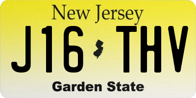 NJ license plate J16THV