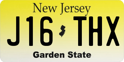 NJ license plate J16THX