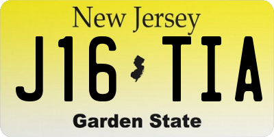 NJ license plate J16TIA