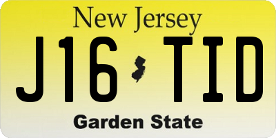 NJ license plate J16TID
