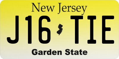 NJ license plate J16TIE