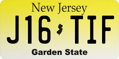 NJ license plate J16TIF
