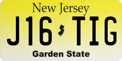 NJ license plate J16TIG