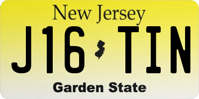 NJ license plate J16TIN