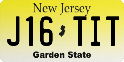 NJ license plate J16TIT