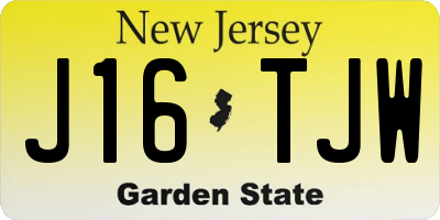 NJ license plate J16TJW