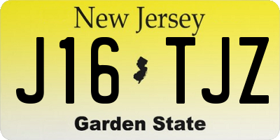 NJ license plate J16TJZ
