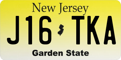 NJ license plate J16TKA