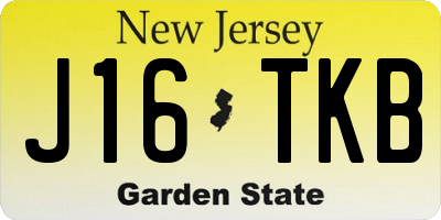 NJ license plate J16TKB