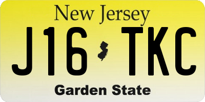 NJ license plate J16TKC