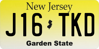 NJ license plate J16TKD