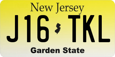 NJ license plate J16TKL