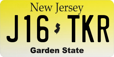NJ license plate J16TKR