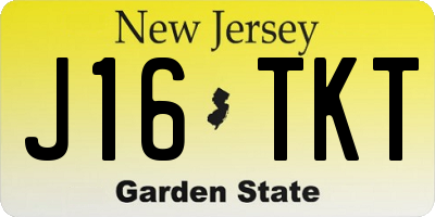 NJ license plate J16TKT