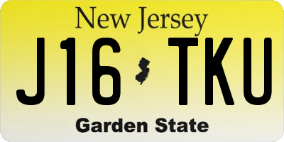 NJ license plate J16TKU