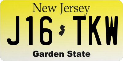 NJ license plate J16TKW