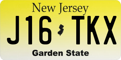 NJ license plate J16TKX