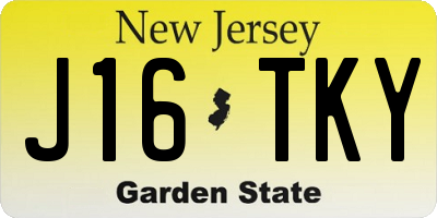 NJ license plate J16TKY
