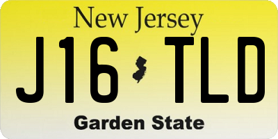 NJ license plate J16TLD