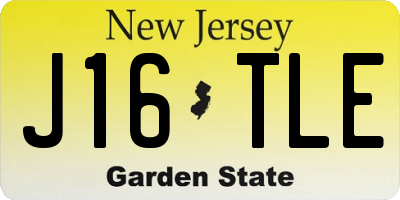 NJ license plate J16TLE