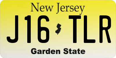 NJ license plate J16TLR