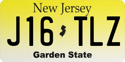 NJ license plate J16TLZ