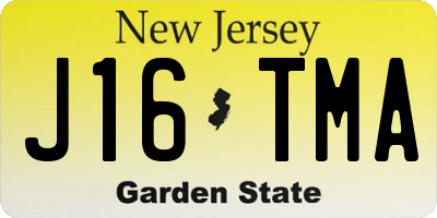 NJ license plate J16TMA