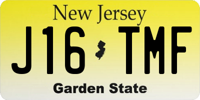 NJ license plate J16TMF