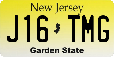 NJ license plate J16TMG