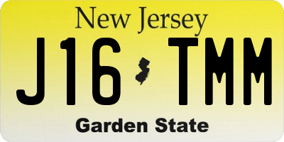 NJ license plate J16TMM