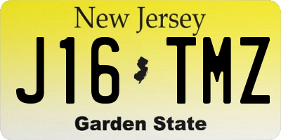 NJ license plate J16TMZ