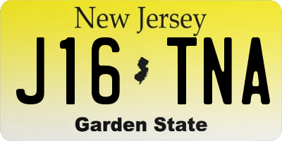 NJ license plate J16TNA