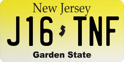 NJ license plate J16TNF