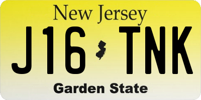 NJ license plate J16TNK