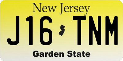 NJ license plate J16TNM