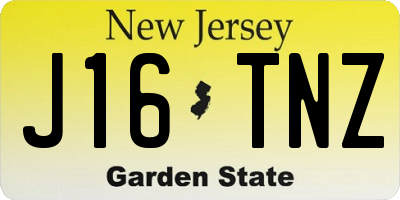 NJ license plate J16TNZ